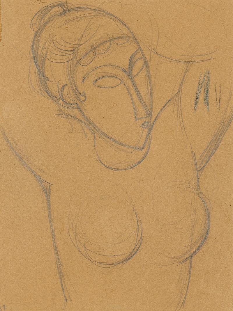 Amedeo Modigliani's 'Buste de cariatide' features a stylized figure with elongated features.