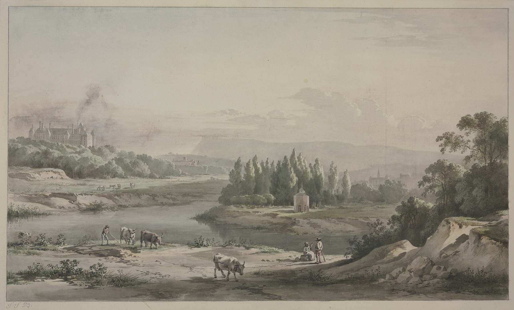 River landscape by Jean-Jacques de Boissieu, medium unknown