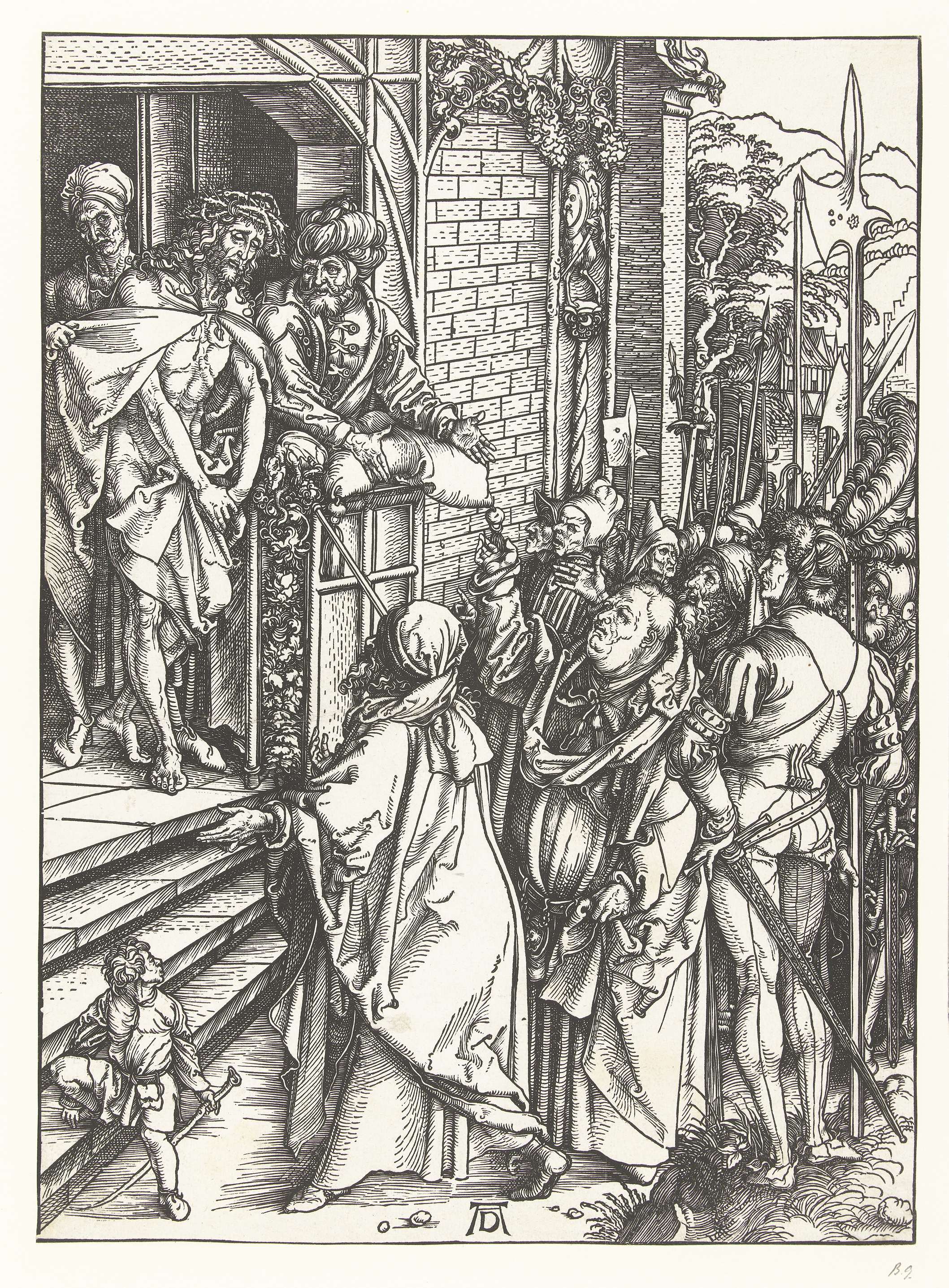 Christus aan het volk getoond (Ecce homo), by Albrecht Dürer, public domain