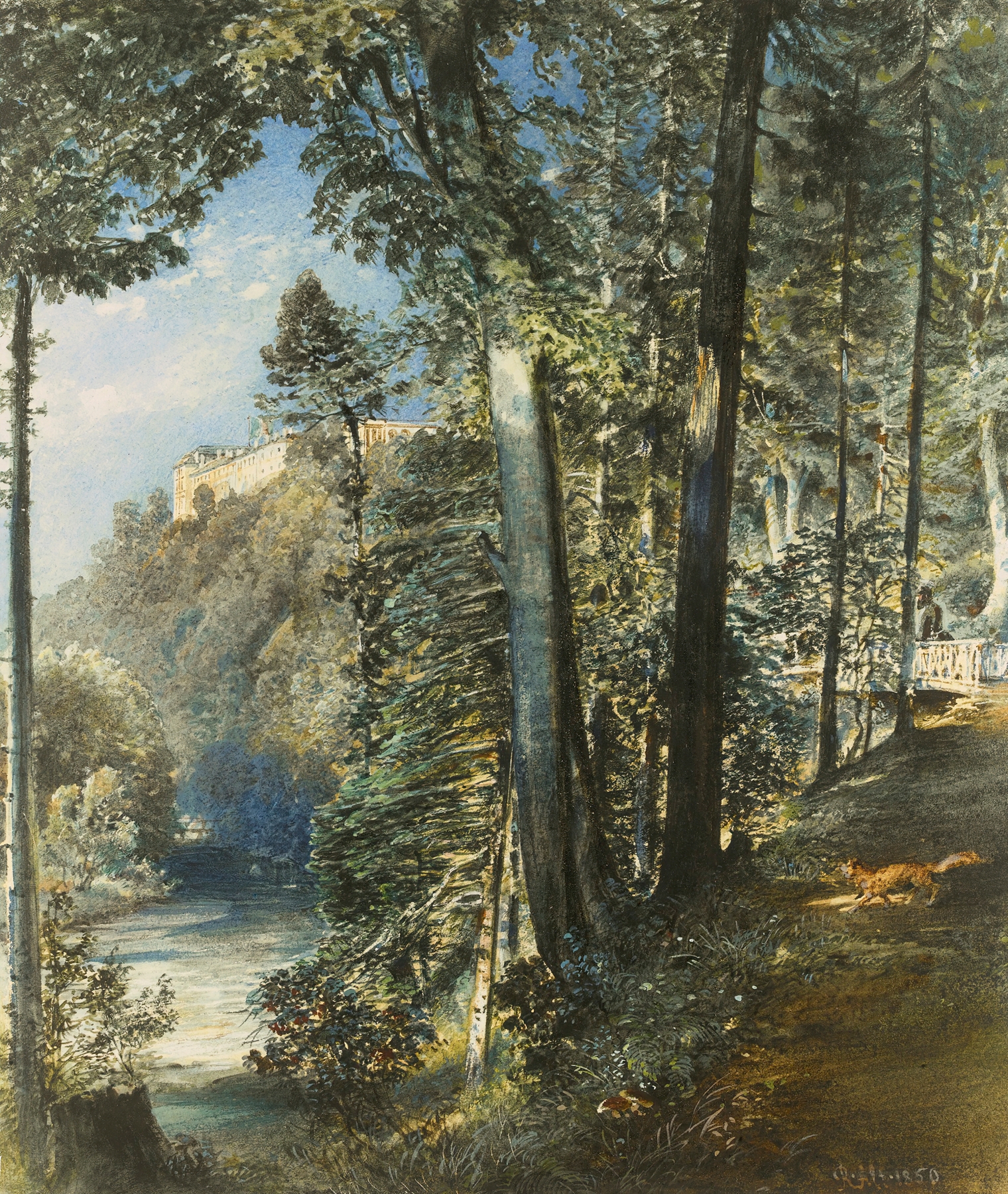 Schloss Grätz Bei Troppau (Hradec Castle, Moravia), by Rudolf von Alt, public domain