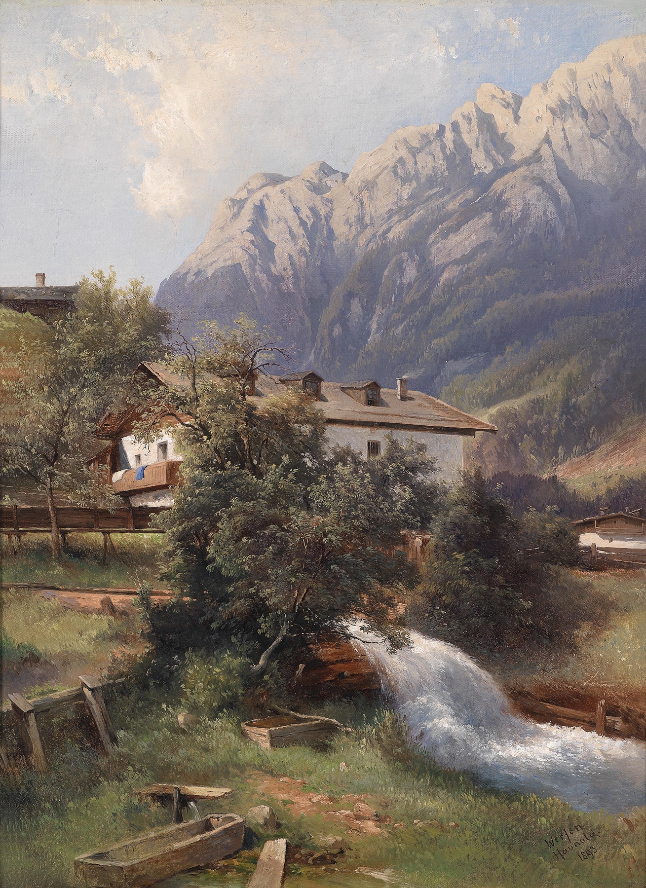 Landscape with vibrant colors by Carl Franz Emanuel Haunold, Post-Impressionism