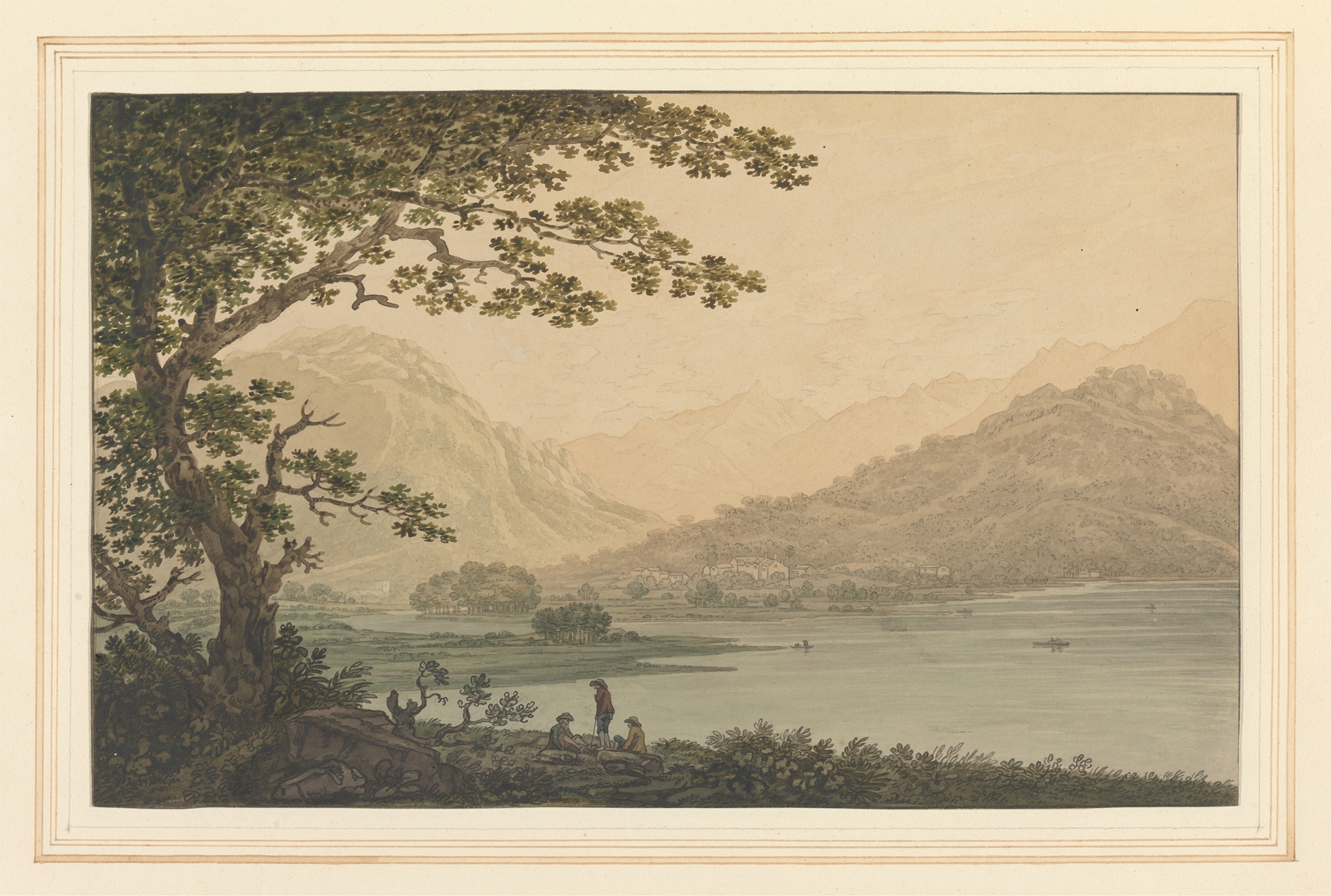 Patterdale from Martindale Fell, oil on canvas by Joseph Farington depicting hills and a serene sky.