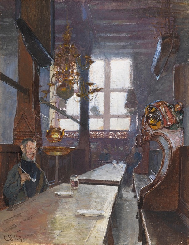 A painting depicting the Schifferhaus in Lübeck by Carl Moll.