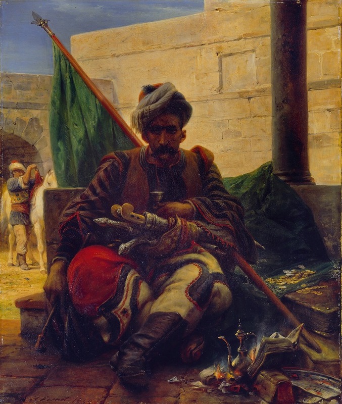 A Bashi-Bazouk by Horace Vernet depicts a soldier in vibrant attire.
