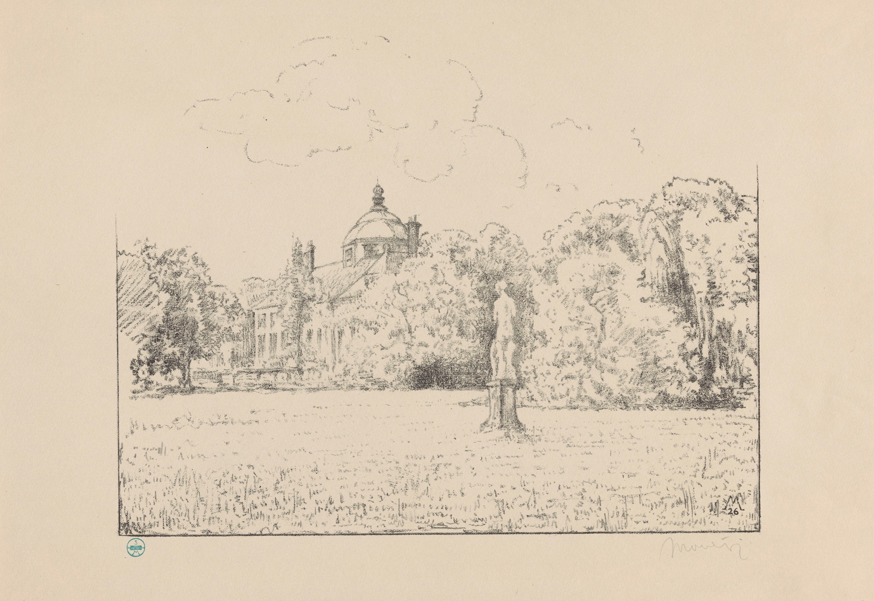 Gezicht op Paleis Huis ten Bosch vanuit de tuin Huis ten Bosch II, by Simon Moulijn, public domain
