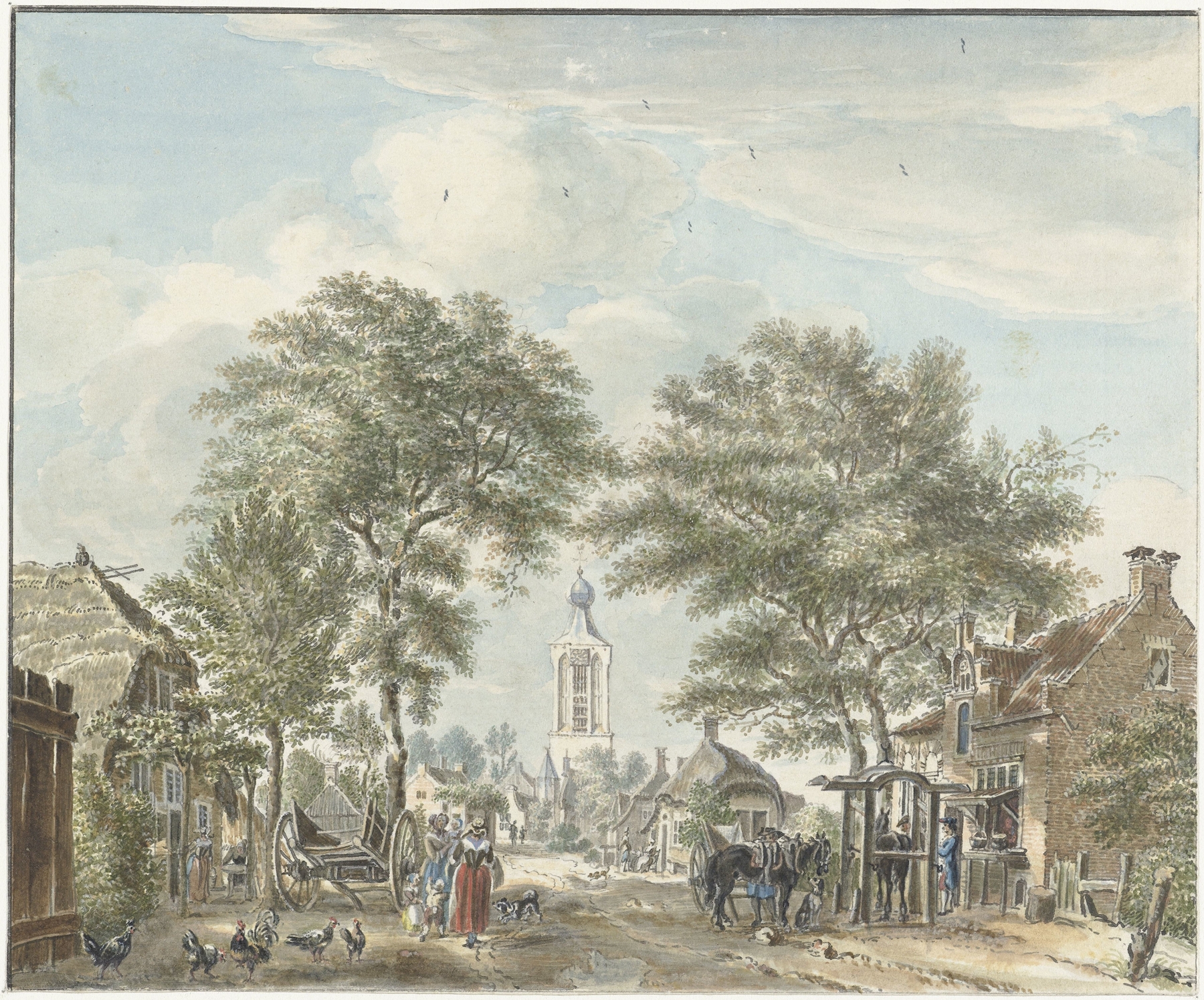 Gezicht op Scherpenzeel, by Jan de Beijer, public domain