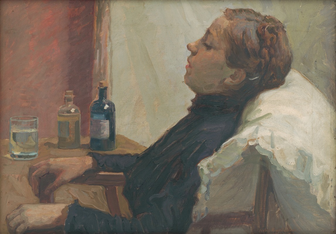 Sick Woman, by Elemír Halász-Hradil, public domain