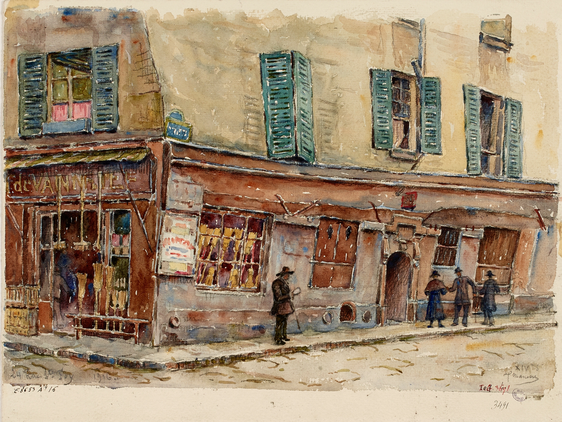oil on canvas by Georges-Henri Manesse depicting an old stone house