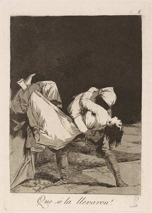 Francisco de Goya's painting depicts a dramatic scene of abduction.
