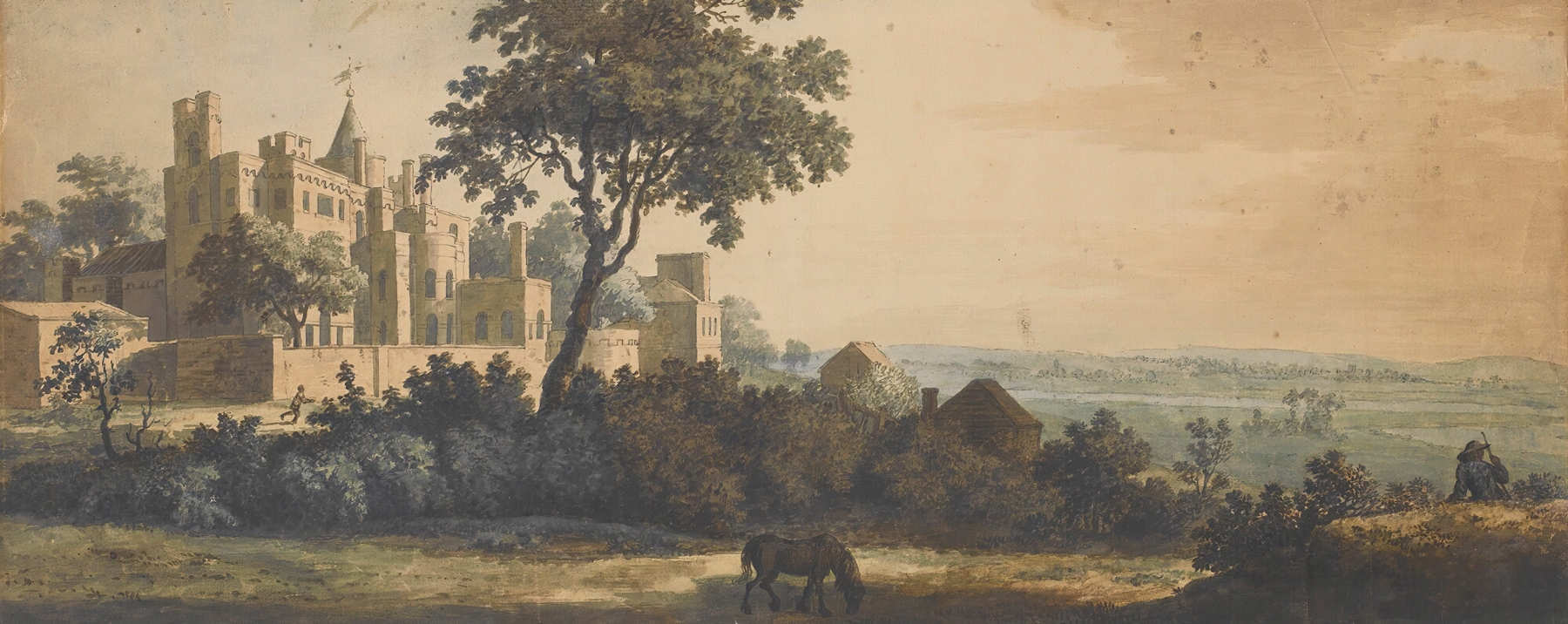 Lord Tyrawley’s House Upon Greenwich Hill, oil on canvas by Jonathan Skelton