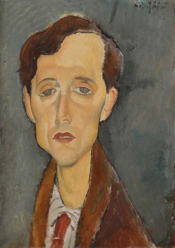 Amedeo Modigliani's 'Portrait of Frans Hellens' features a distinctive elongated figure.