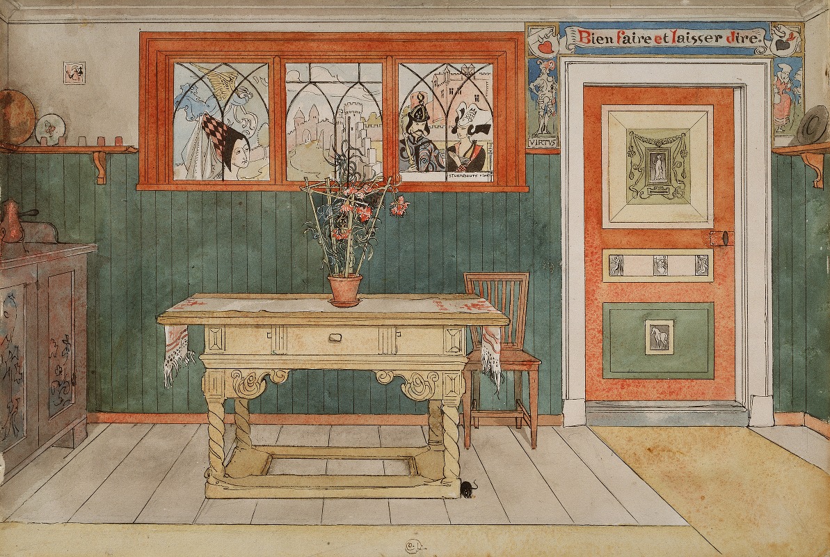 Carl Larsson's 'The Dining Room' captures a cozy interior scene filled with light and warmth.