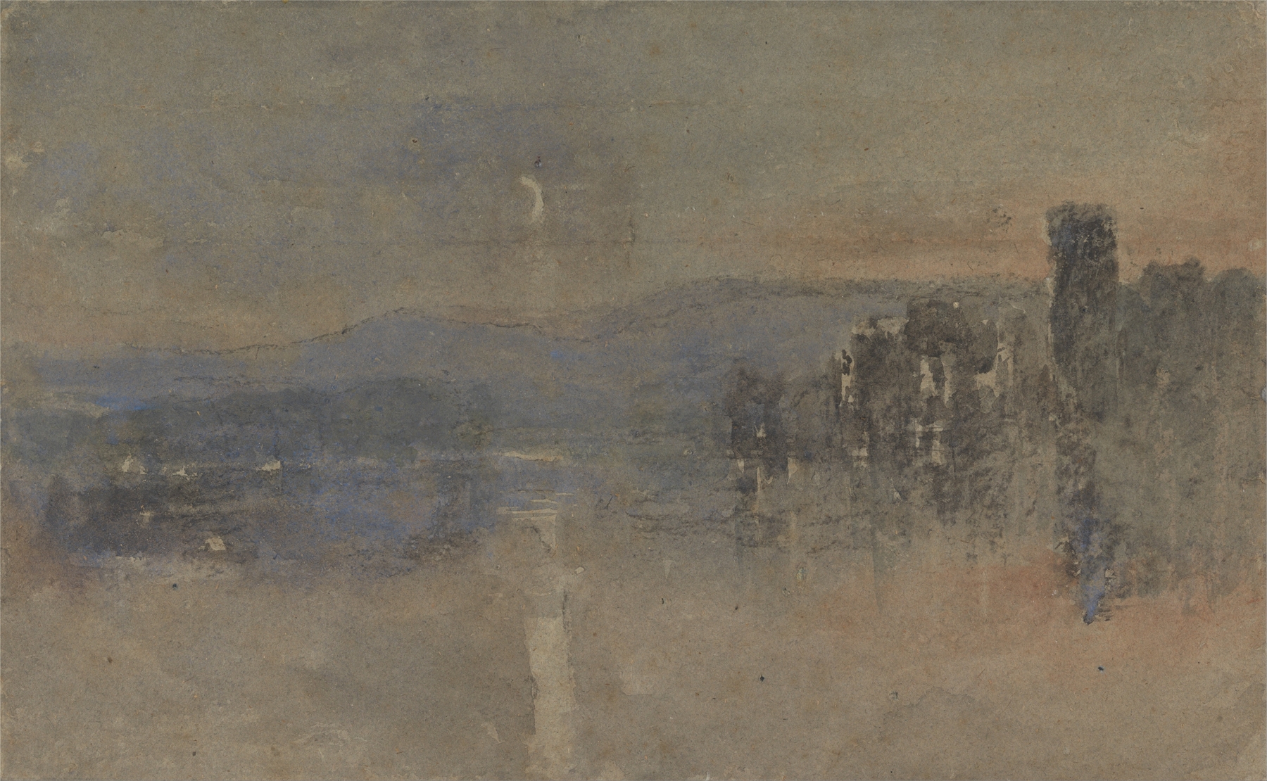 Moonlight Landscape, by David Cox, public domain