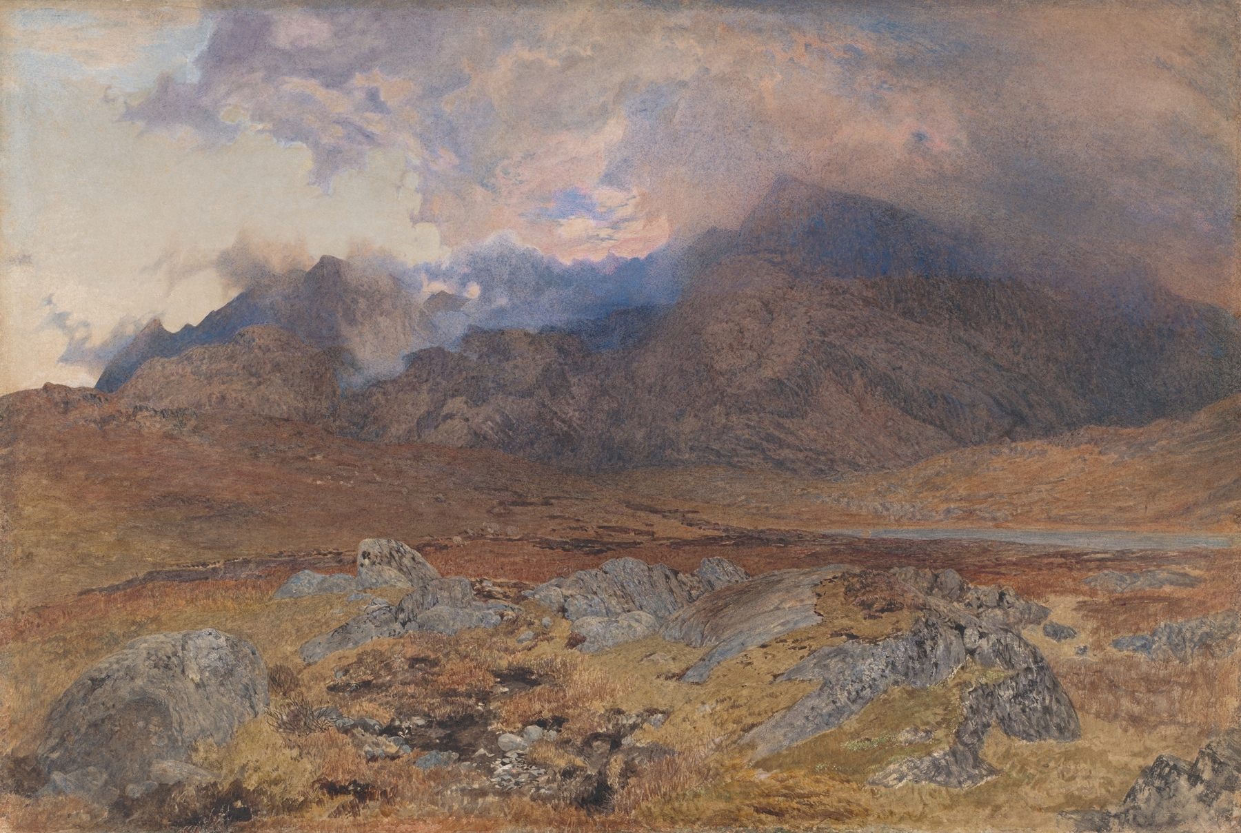 Snowdon landscape after hailstorm, oil painting by Alfred William Hunt