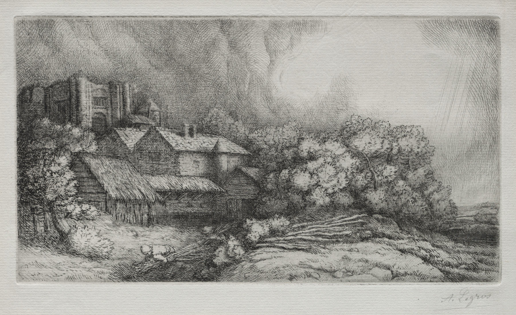 The Abbey Farm (La Ferme de l’abbaye), by Alphonse Legros, public domain