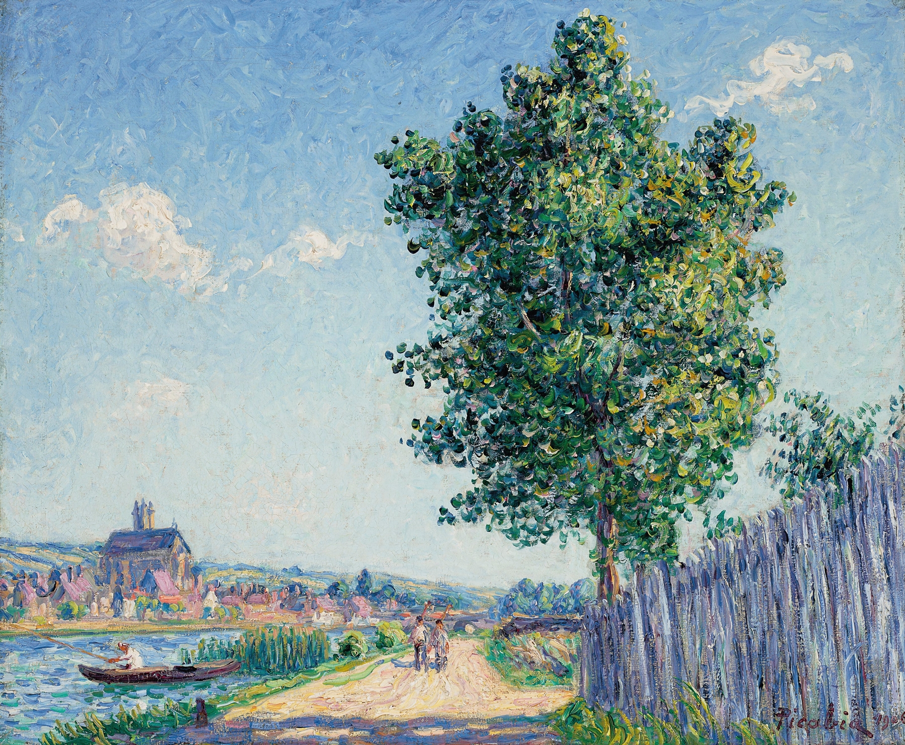 Le peuplier, effet de soleil, Villeneuve-sur-Yonne, by Francis Picabia, public domain