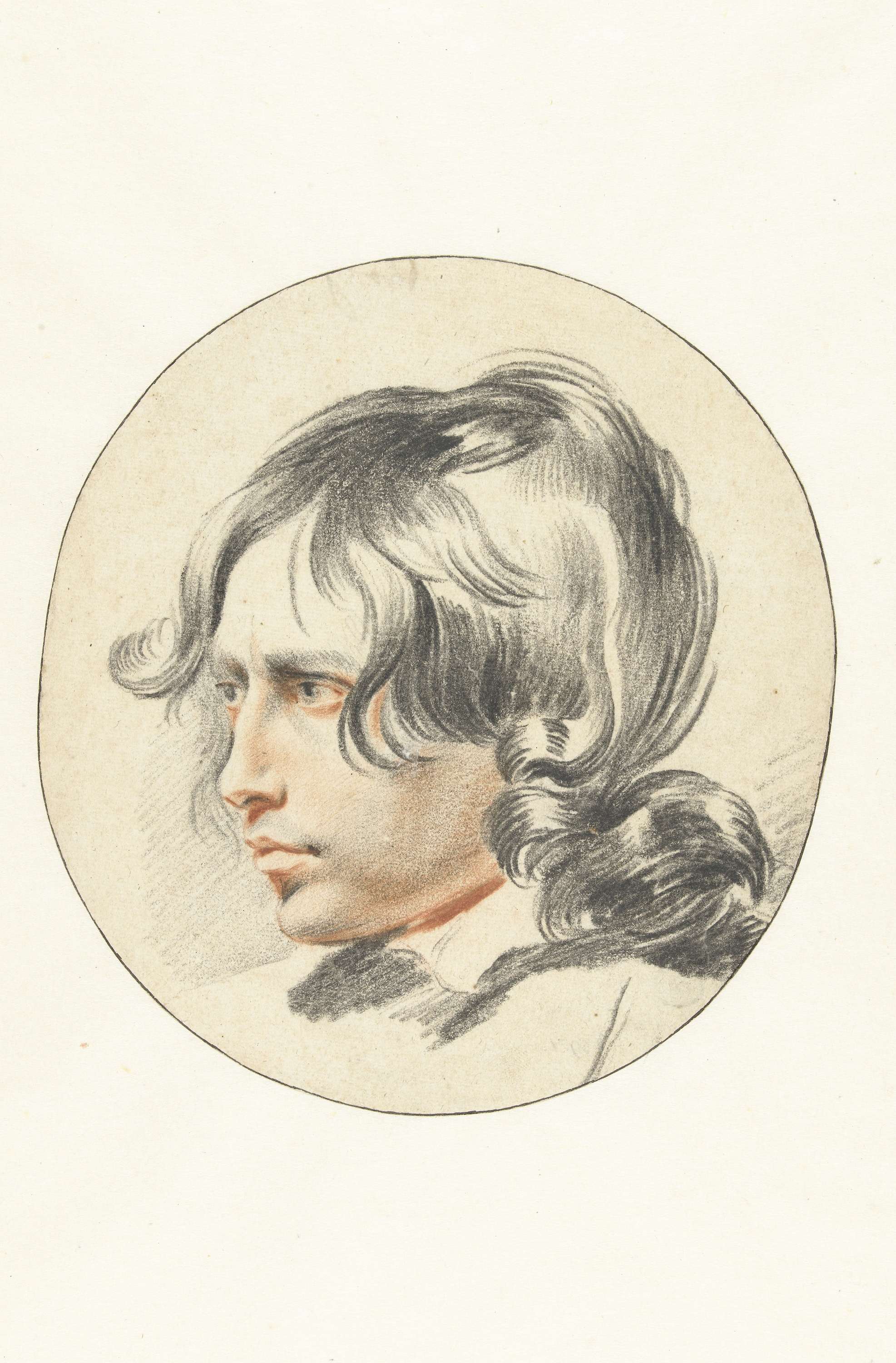 Portrait of a young boy by Leendert van der Cooghen, drawing on paper