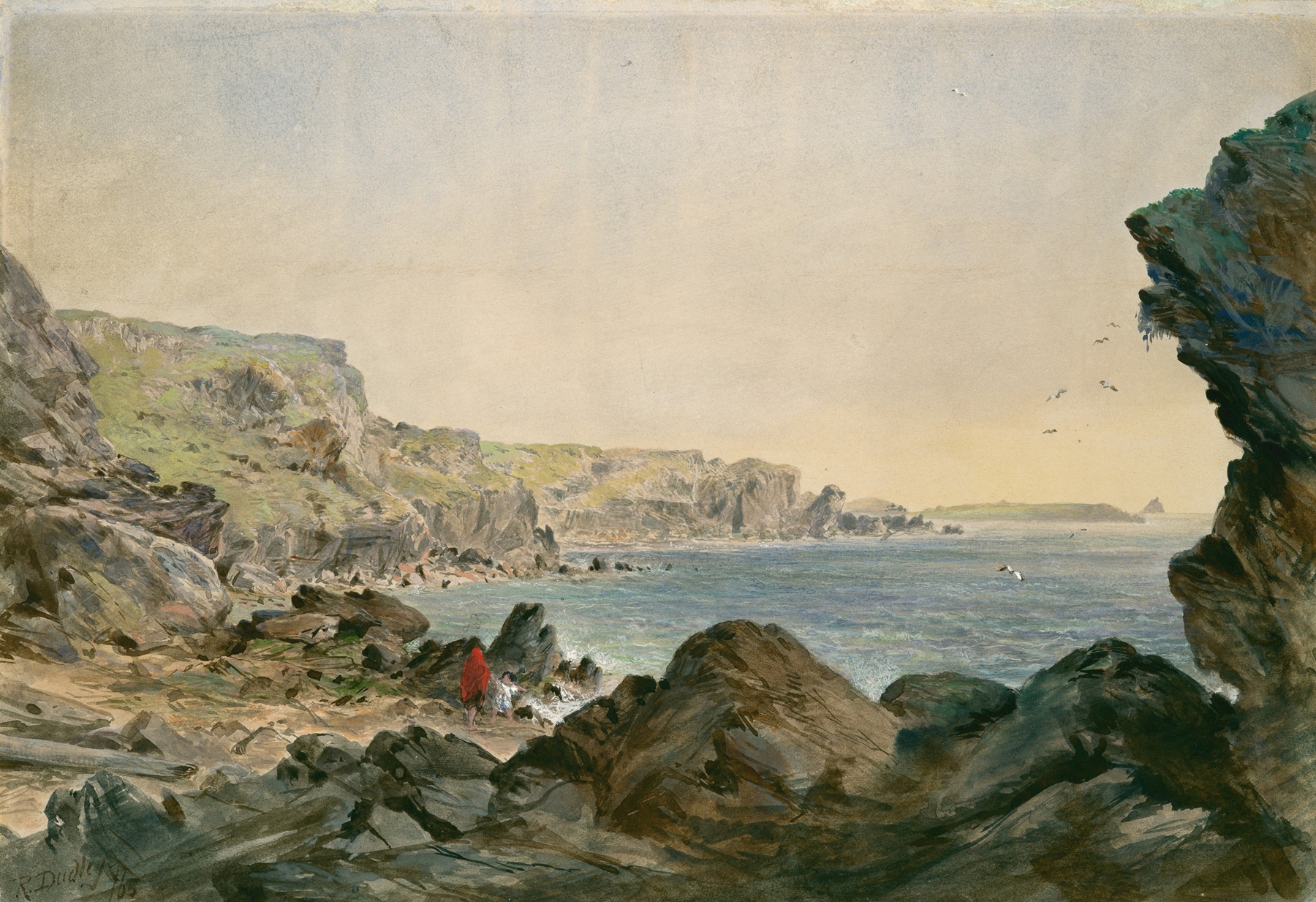 Foilhummerum Bay, Valentia by Robert Charles Dudley, oil on canvas depicting waves and clouds.