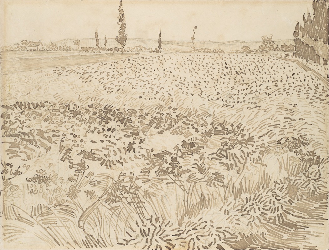 Vincent van Gogh's 'Wheat Field' showcases vibrant colors and dynamic brushwork.