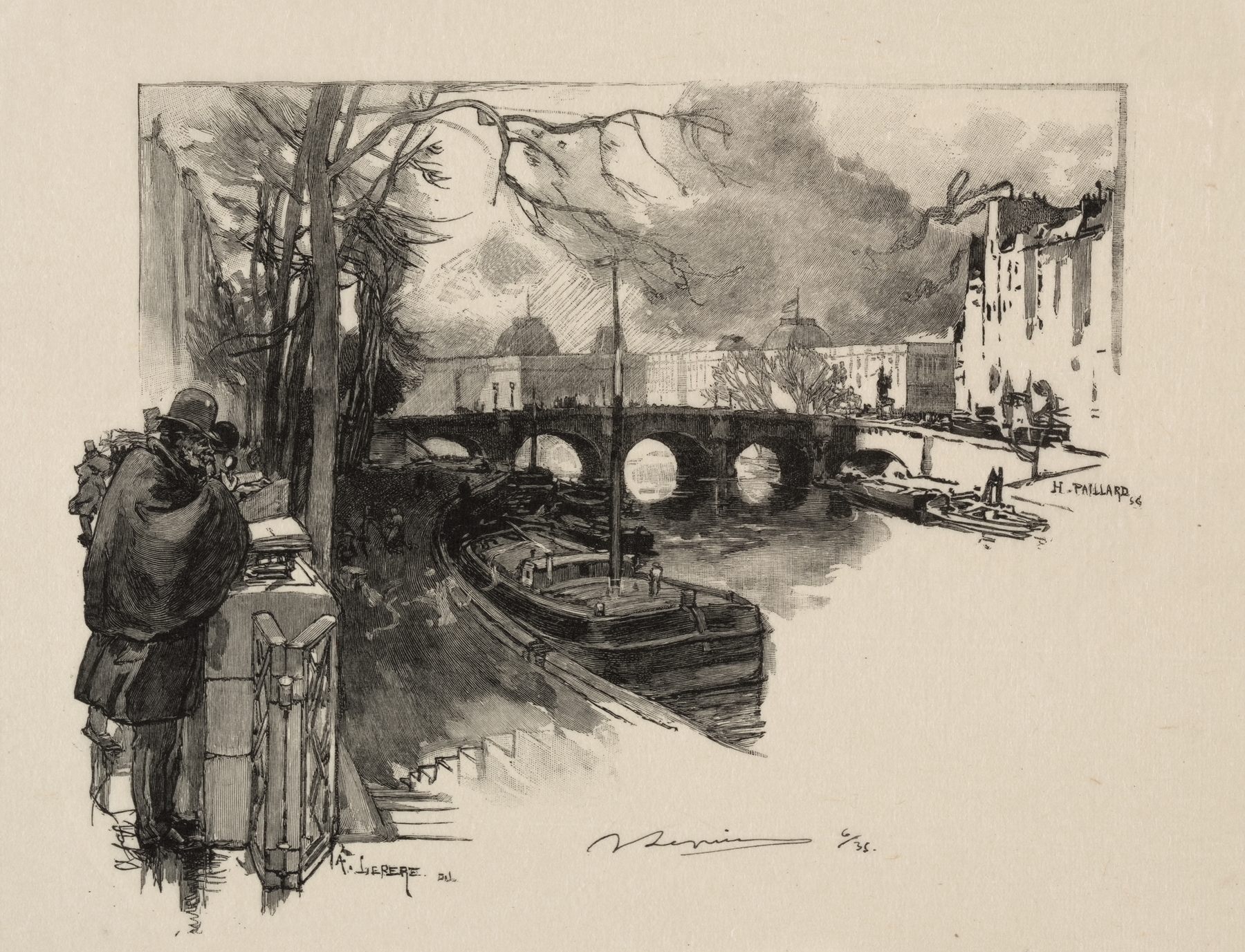 Petit bras de Seine au Pont Neuf, by Auguste Louis Lepère, public domain