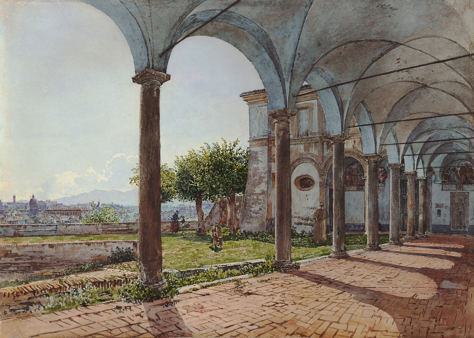 View from Sant’Onofrio on Rome, by Rudolf von Alt, public domain