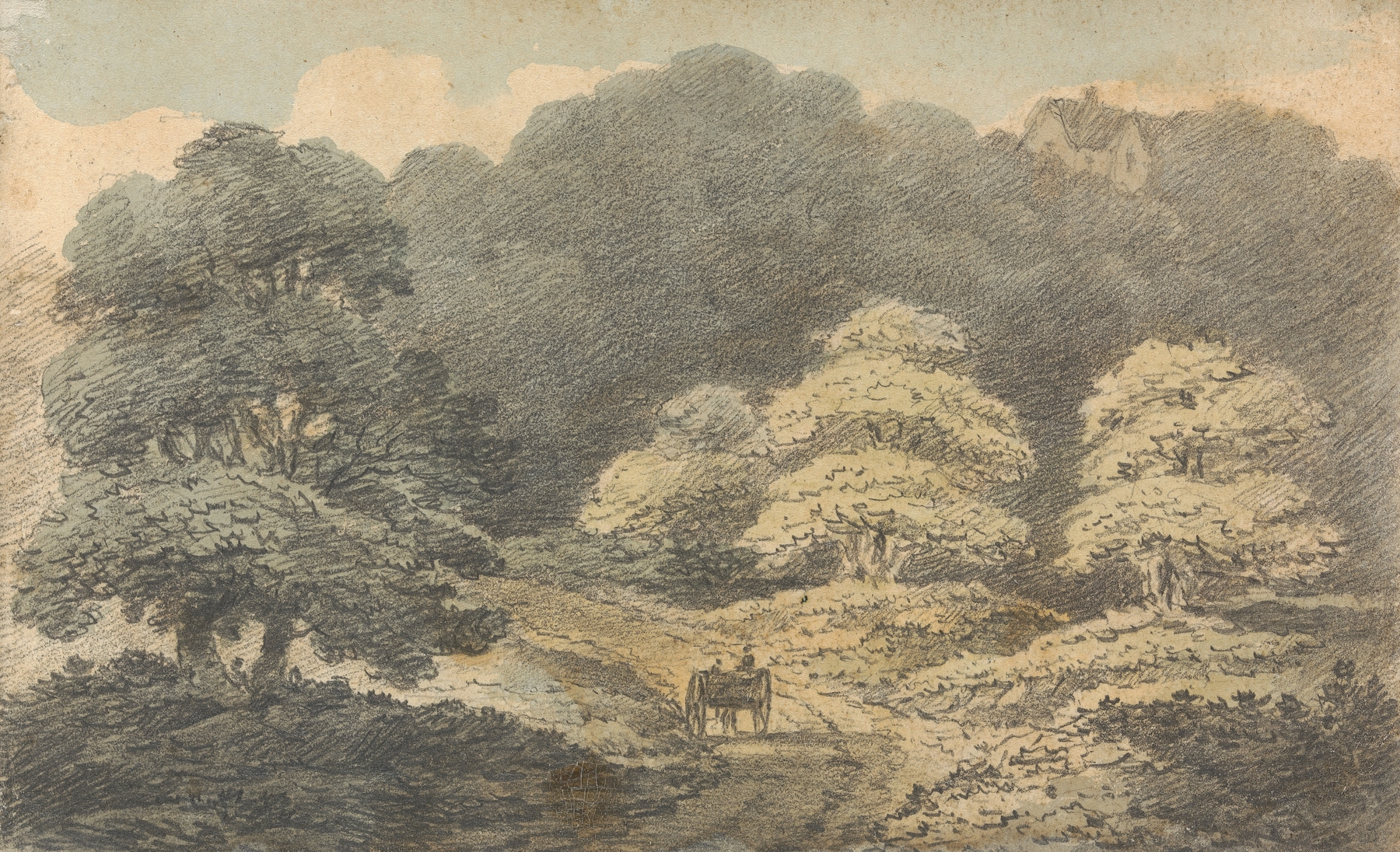 Landscape scene with horse and cart near Tunbridge Wells, oil on canvas by Thomas Bradshaw