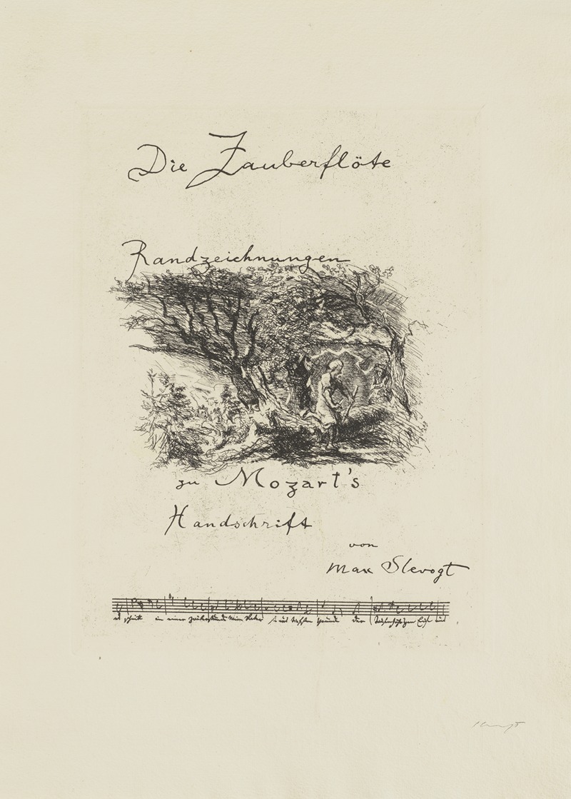 Max Slevogt's 'Die Zauberflöte – Titelblatt' is a striking illustration reflecting the themes of the opera.