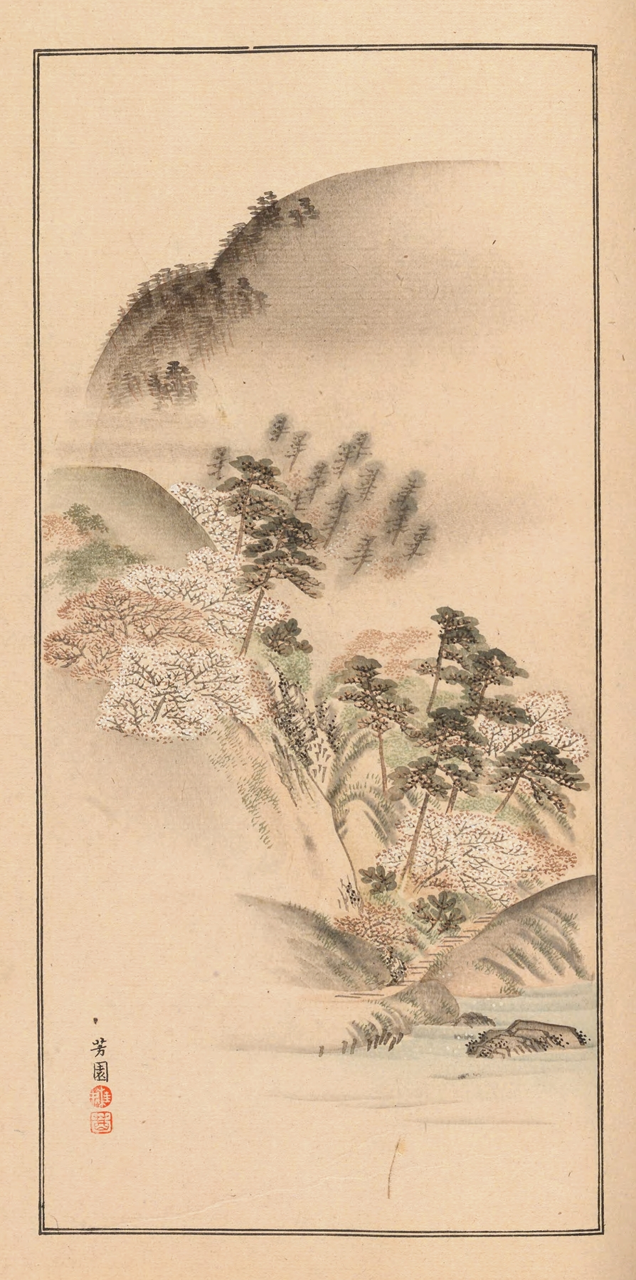 Ukiyo-e landscape by Nanbara Sakujirō, 1889