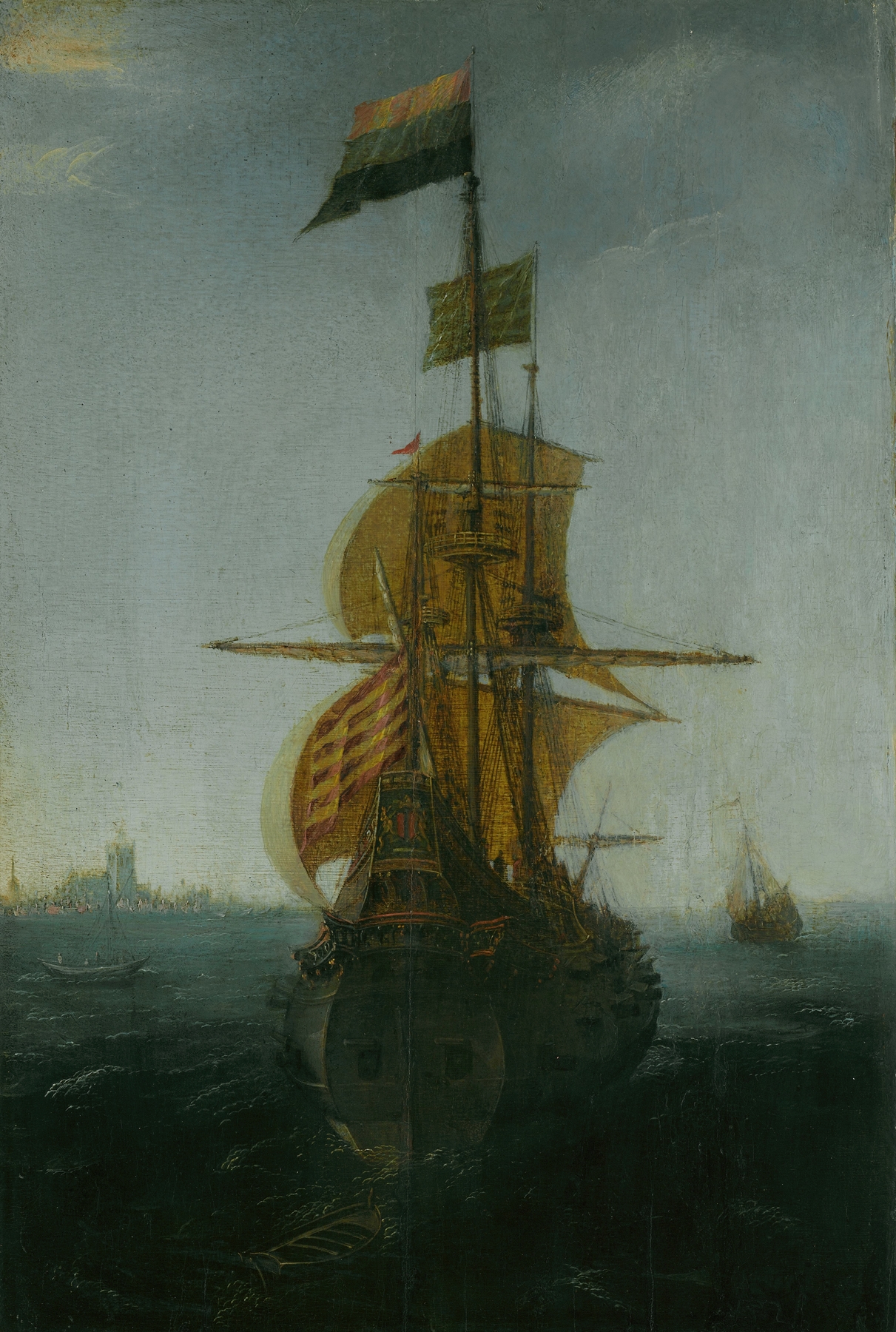 An Amsterdam East Indiaman, by Abraham de Verwer, public domain
