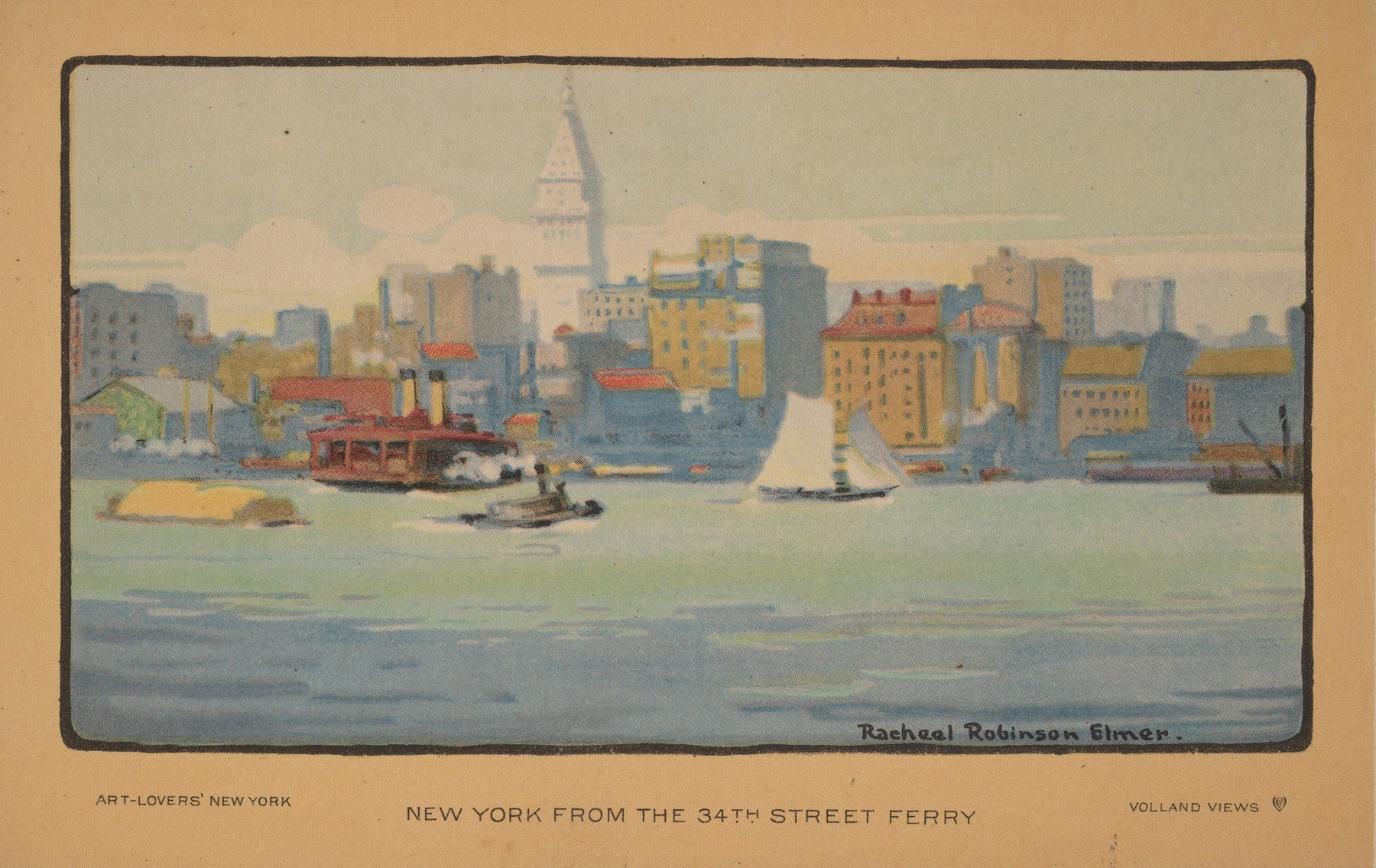 New York from the 34th Street Ferry, by Rachael Robinson Elmer, public domain