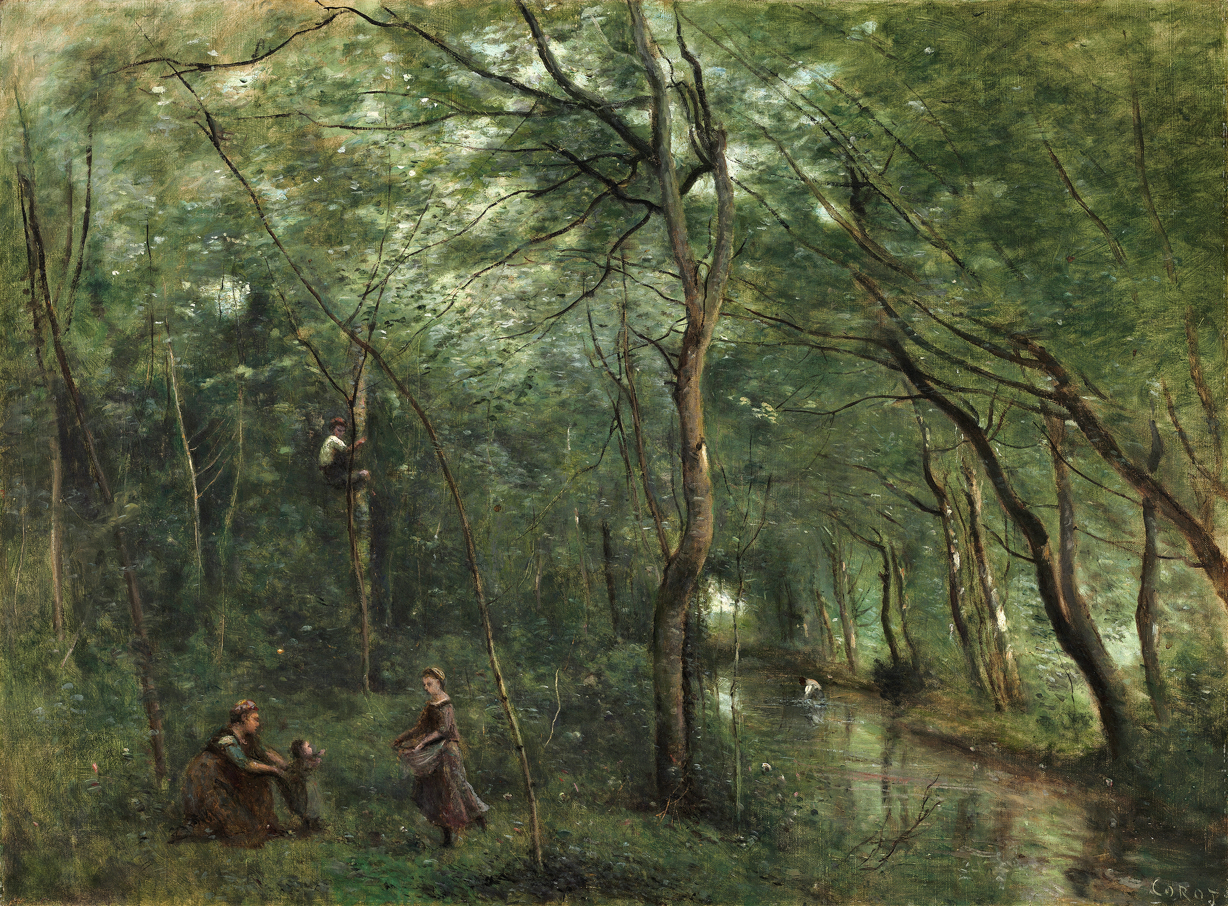 The Eel Gatherers, by Jean-Baptiste-Camille Corot, public domain