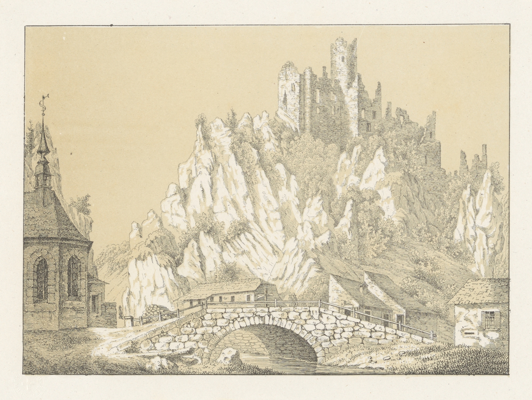 Landscape of Falkenstein, oil on canvas by Johann Friedrich Wagner