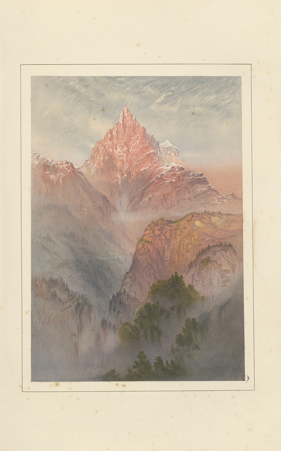 Landscape of Dent du Midi, oil on canvas by Elijah Walton