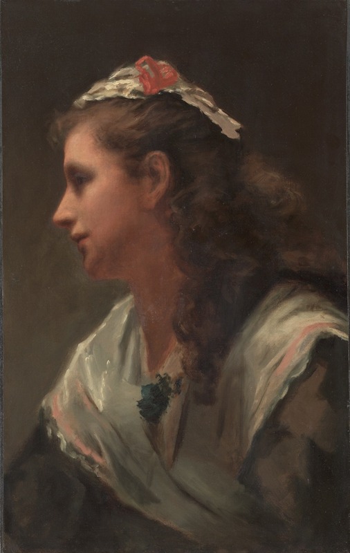 A portrait of Miss Russell by William Morris Hunt.