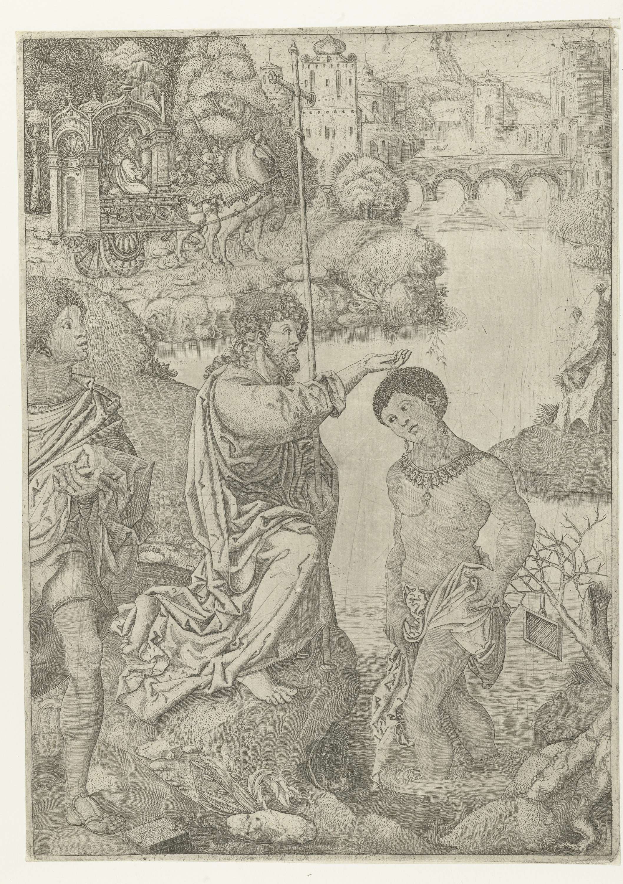 Engraving of a solemn chamberlain in ceremonial garments by Monogrammist AC