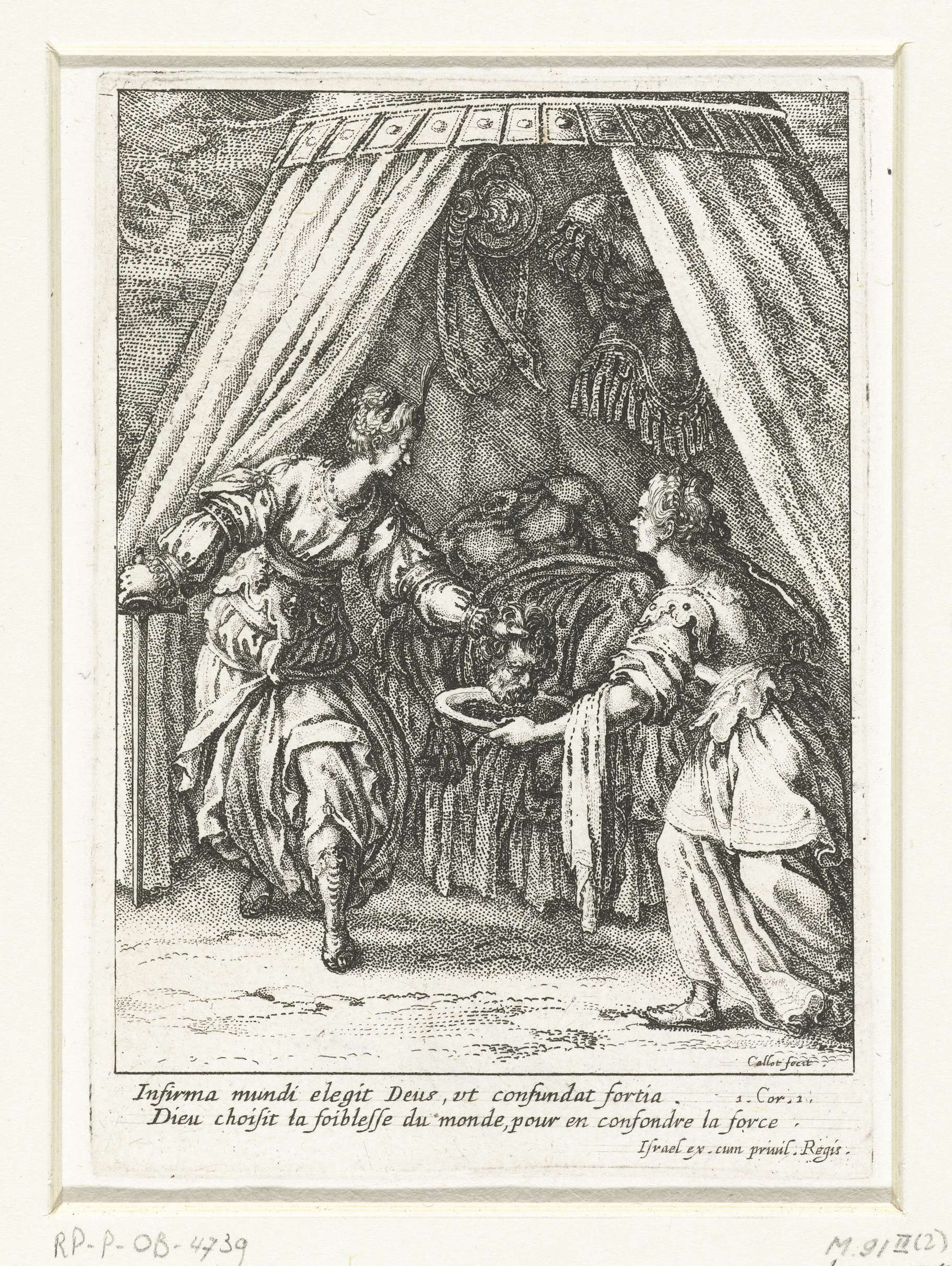 Judith met het hoofd van Holofernes, by Jacques Callot, public domain