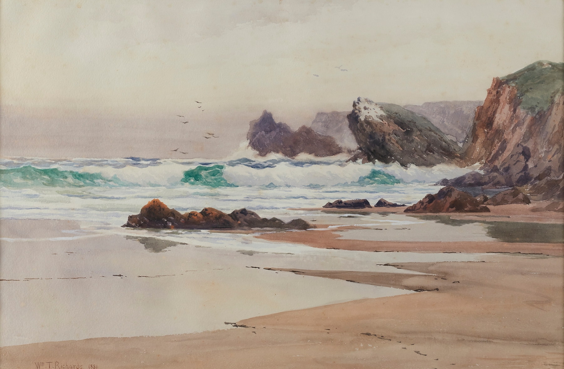 Breakers, by William Trost Richards, public domain