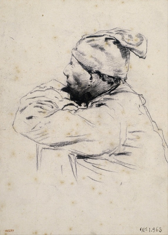 A portrait of a farmer wearing a traditional barretina.