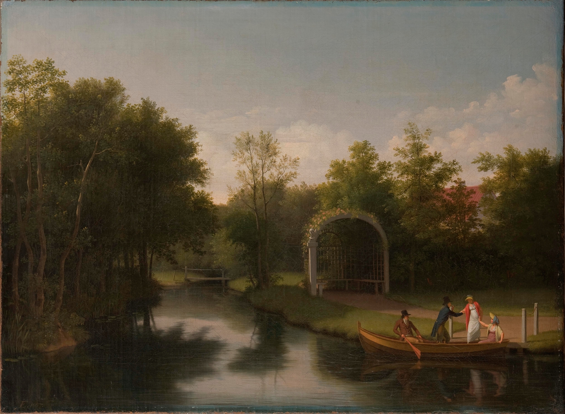 Arbour in the park of Sanderumgård manor, oil painting by Christoffer Wilhelm Eckersberg