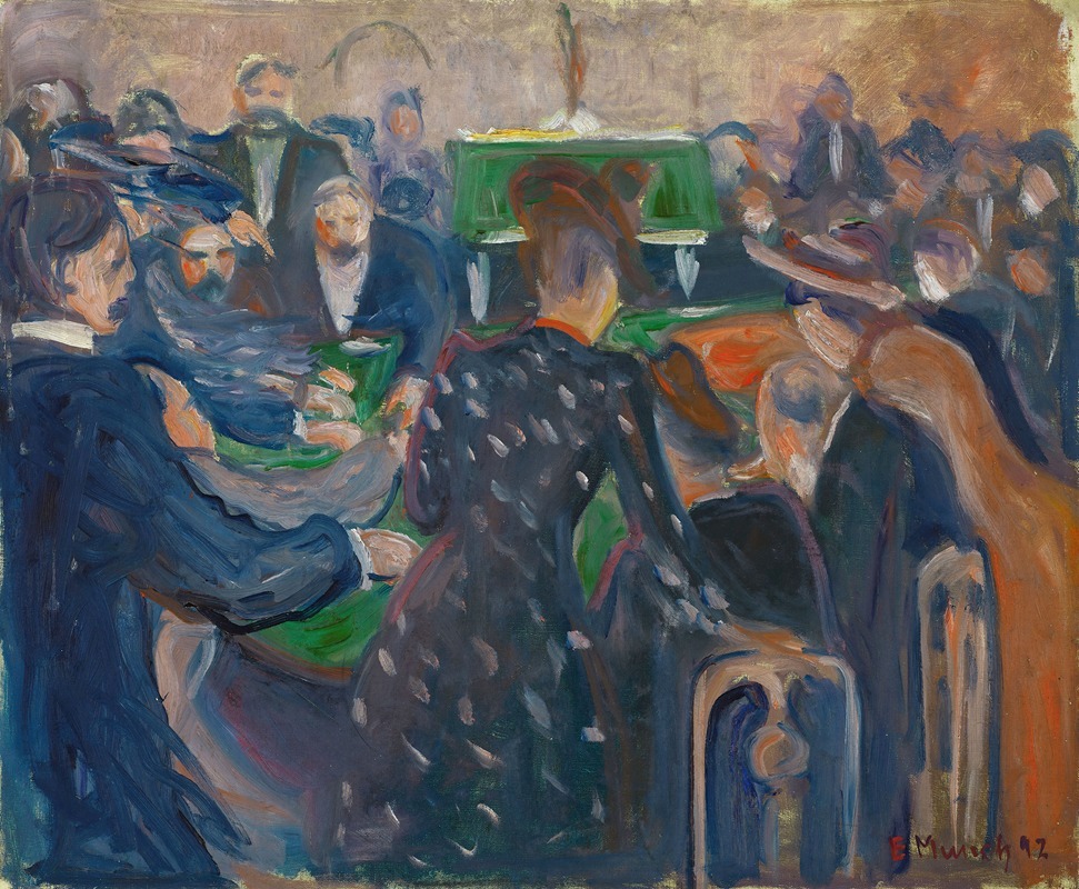 Edvard Munch's 'Gamblers in Monte Carlo' captures the tension and atmosphere of gambling.