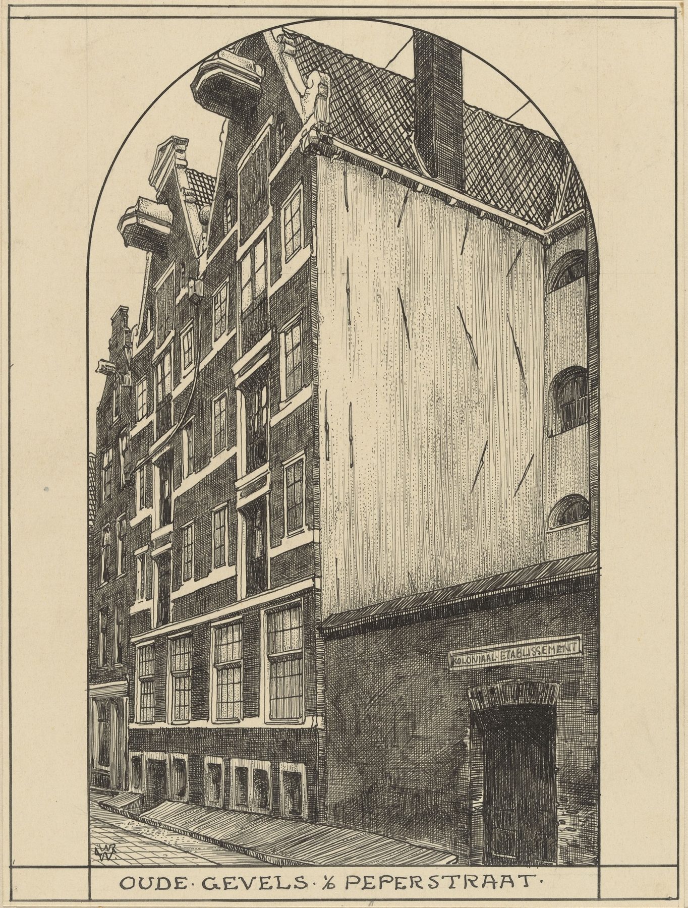 Oude gevels in de Peperstraat te Amsterdam, by Willem Wenckebach, public domain