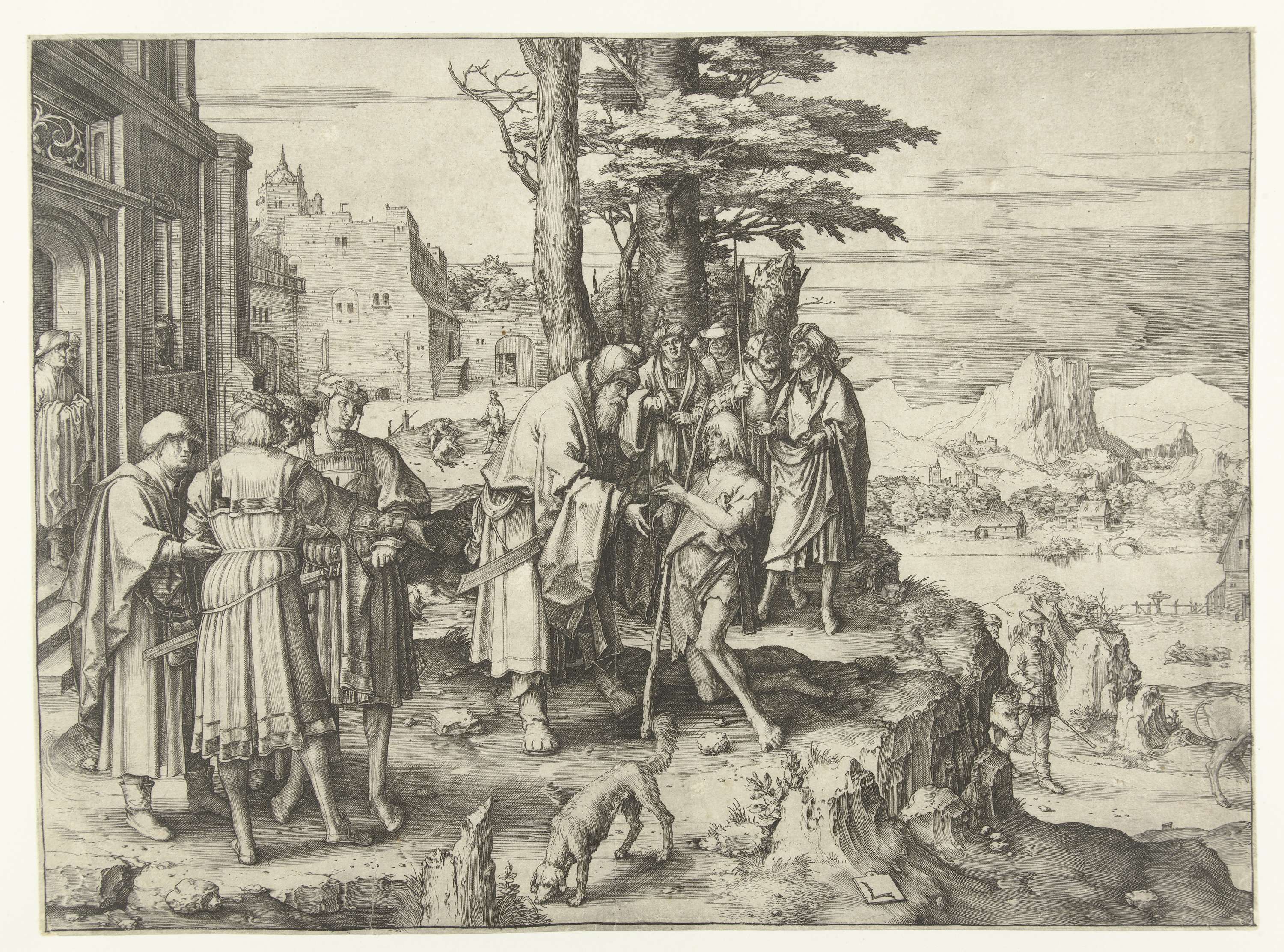 De terugkeer van de verloren zoon, by Lucas van Leyden, public domain