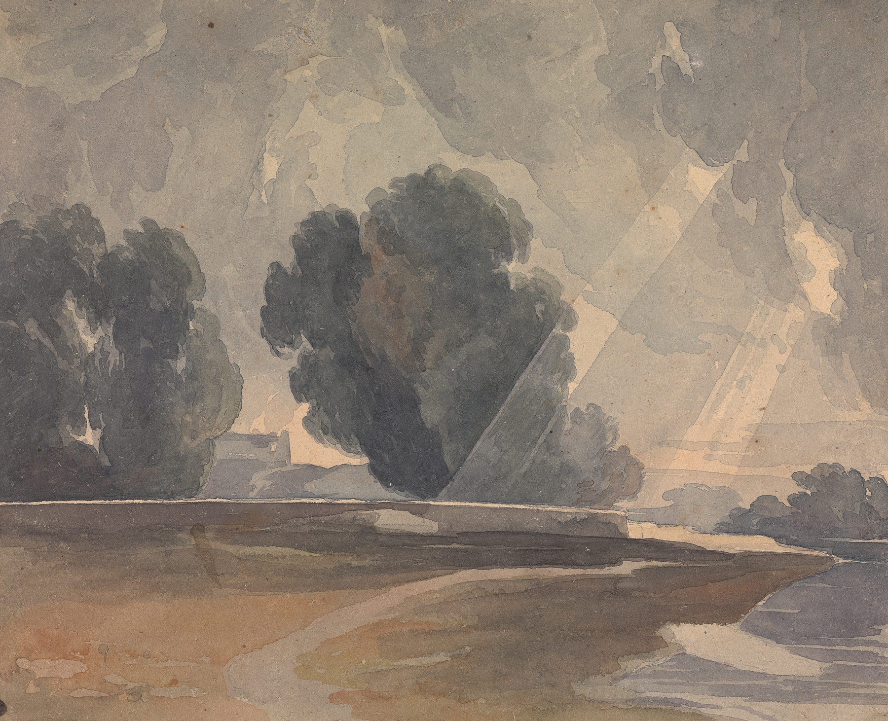 Landscape with Trees and Lake, by Thomas Sully, public domain