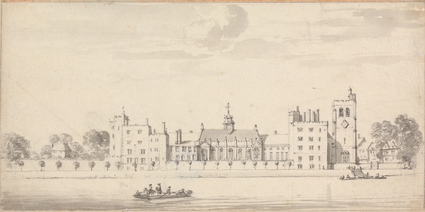 Lambeth Palace from Across the River, Romanticism, by Thomas Preist