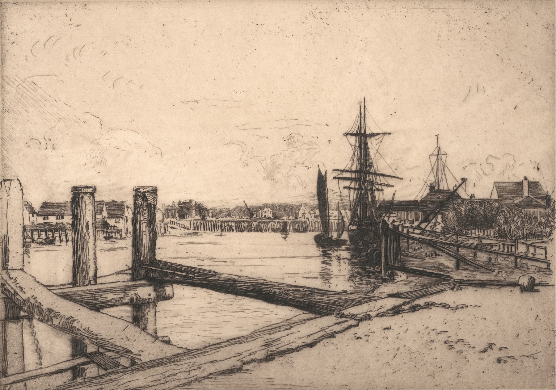 Landscape of Littlehampton by Edward Millington Synge, oil painting