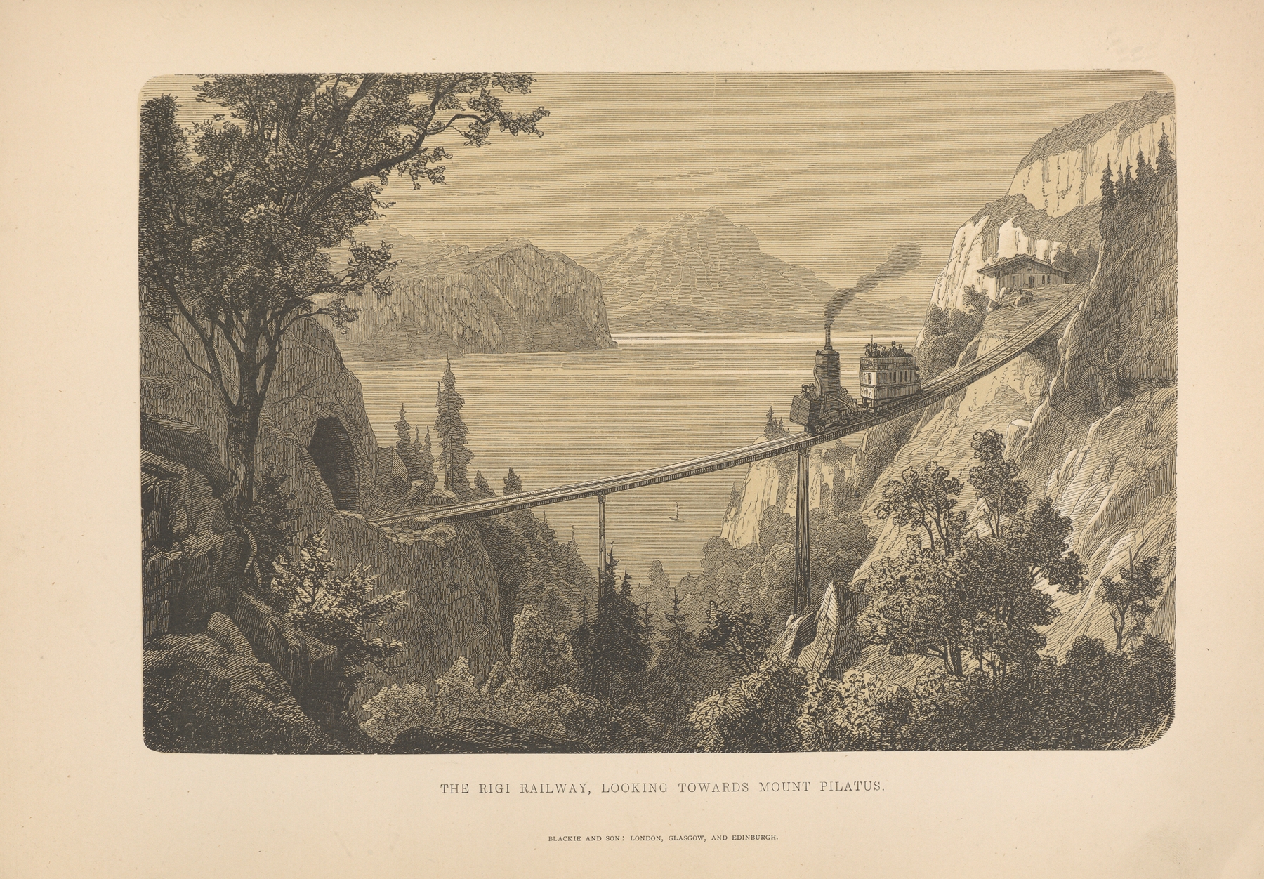 Toche – The‎ ‎Rigi‎ ‎Railway,‎ ‎looking‎ ‎towards‎ ‎Mount‎ ‎Pilatus, by Theodor Gsell Fels, public domain