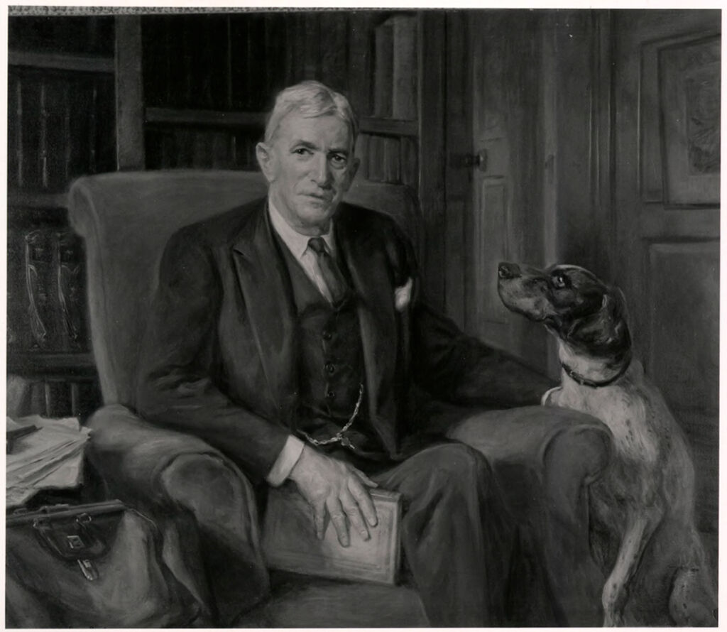 Portrait of Ronald Mansfield Ferry, oil on canvas by Pietro Pezzati