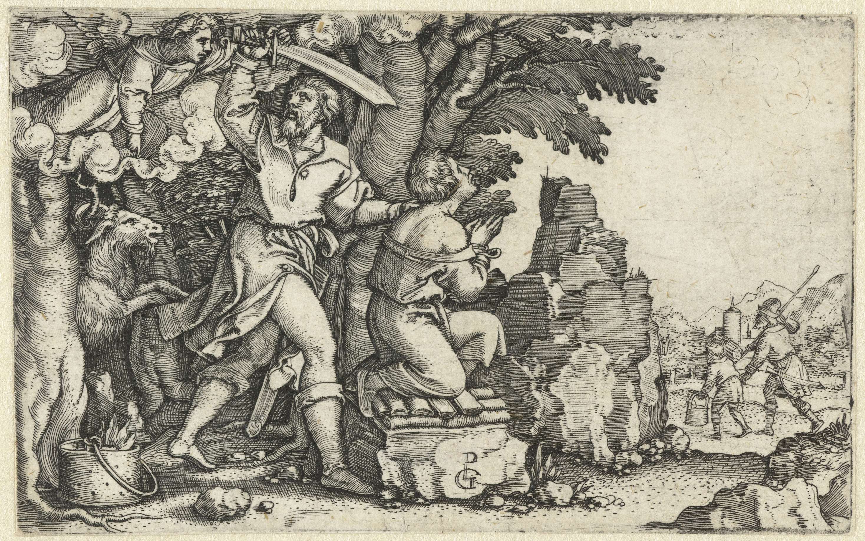 Offer van Abraham van Isaak, by Georg Pencz, public domain