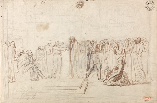 George Romney's 'The Accusation of Susanna' depicts a dramatic biblical scene.