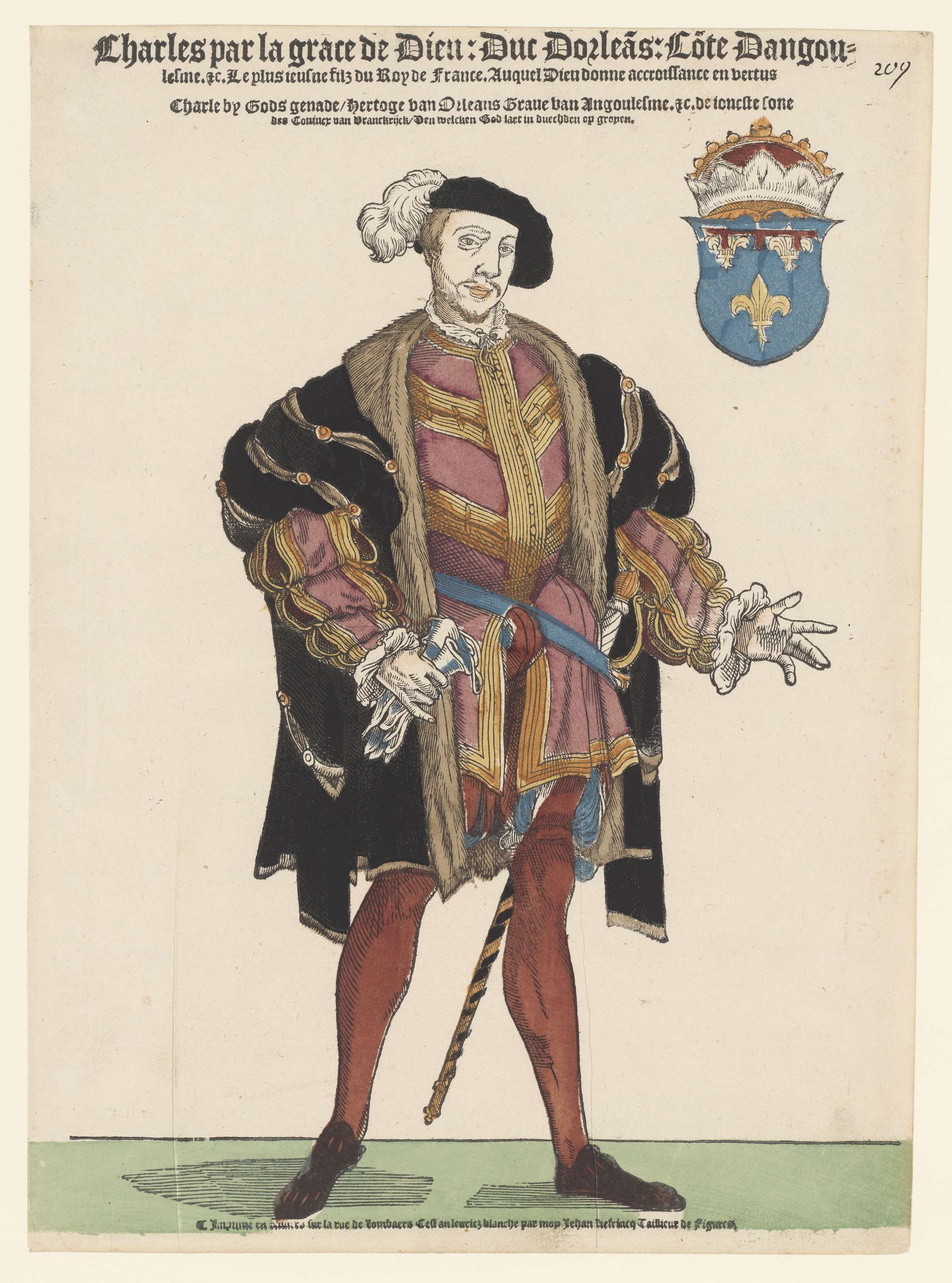 Portrait of Karel van Orléans by Hans Liefrinck, oil painting